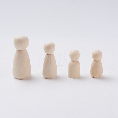 Unfinished Blank Wooden Dolls DIY-TAC0007-64-1