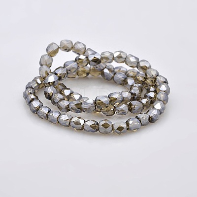 Pearl Luster Plated Glass Faceted Drum Beads Strands GLAA-A032-6mm-PL12-1