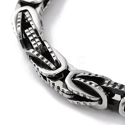 304 Stainless Steel Byzantine Chain Chunky Bracelets for Men BJEW-C072-01AS-1