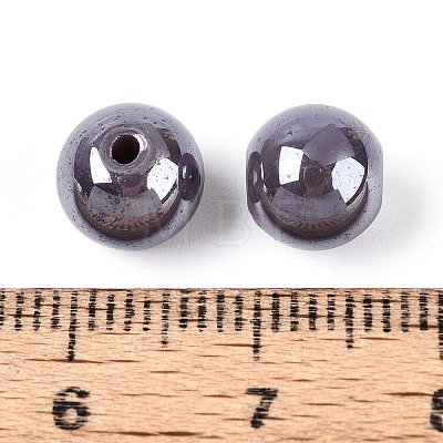 Electroplate Round Glass Beads Strands EGLA-T029-07B-1