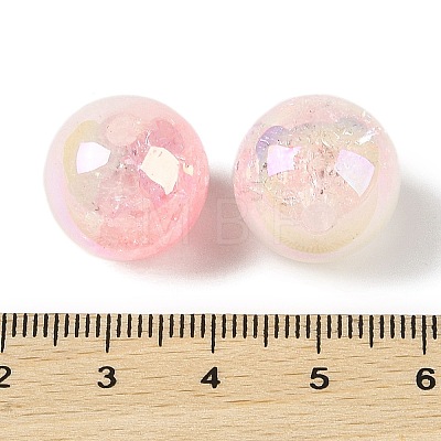 UV Plating Opaque Crackle Two-tone Acrylic Beads X1-MACR-C032-01F-1