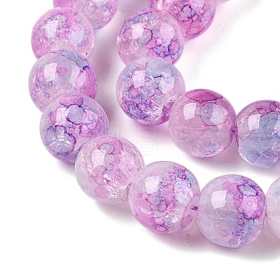 Baking Painted Crackle Glass Bead Strands DGLA-R053-03J-1-1