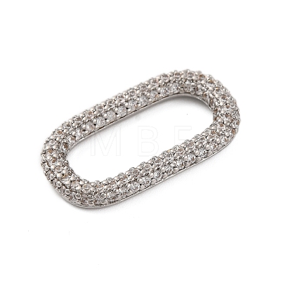 Rack Plating Brass Micro Pave Clear Cubic Zirconia Linking Rings KK-Z070-12P-03-1