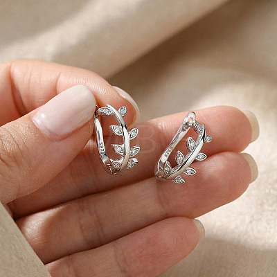925 Sterling Silver Pave Moissanite Hoop Earrings for Women AV3765-1