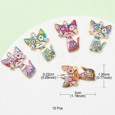 10Pcs 10 Style Alloy Enamel Pendants ENAM-YW0003-66-1