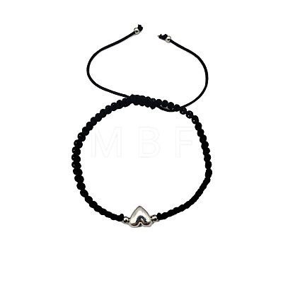 Alloy Heart Bead Braided Bead Bracelets NI5372-4-1