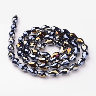 Electroplate Glass Beads Strands EGLA-D015-12x8mm-14-1