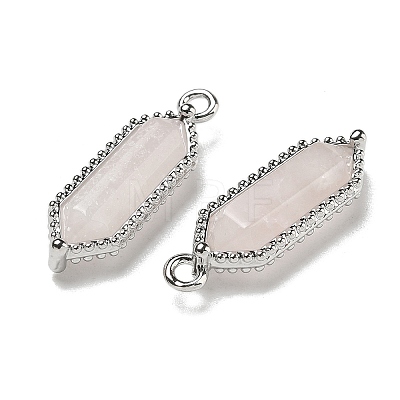 Natural Rose Quartz Faceted Double Terminal Pointed Pendants G-G181-05P-01-1