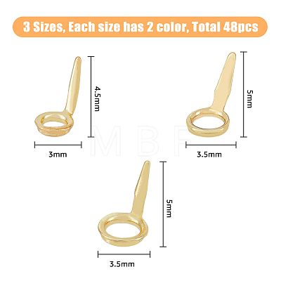 48Pcs 6 Style Stainless Steel Guides Ring STAS-FH0001-85-1