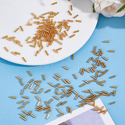 3000Pcs Silver Lined Glass Bugle Beads SEED-ME0001-29-1