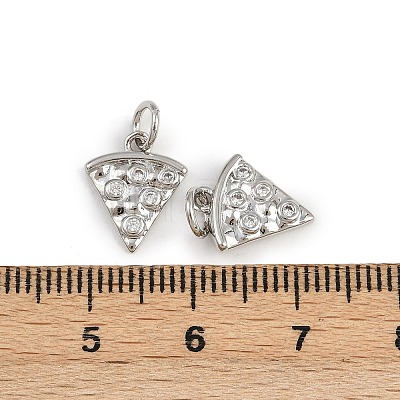 Brass Micro Pave Clear Cubic Zirconia Charms KK-A269-35P-1