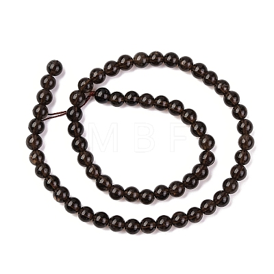 Natural Smoky Quartz Round Beads Strands G-E329-6mm-38-1