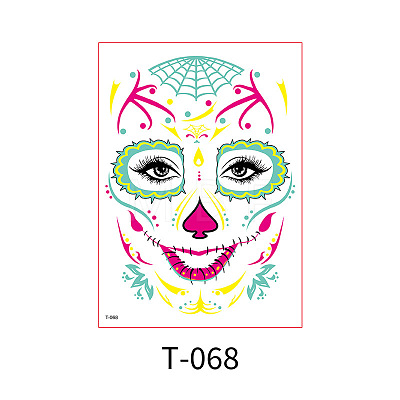 Heat Tranfer Printing Luminous Body Art Face Tattoo Sticker PW-WG59235-01-1