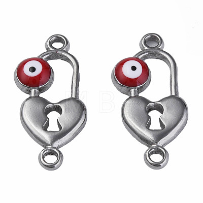 304 Stainless Steel Enamel Connector Charms STAS-N087-65-01P-1