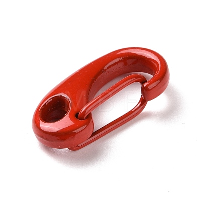 Spray Painted Alloy Push Gate Snap Keychain Clasp Findings PALLOY-K257-12-1