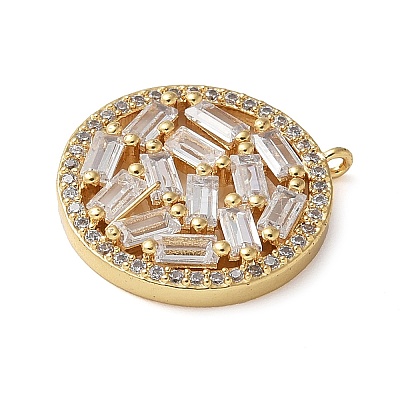 Brass Micro Pave Cubic Zirconia Pendants KK-C086-01G-1