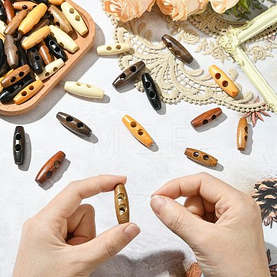 160Pcs 16 Styles Natural Wood Buttons FIND-CJ0004-42-1