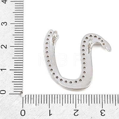Brass Micro Pave Clear Cubic Zirconia Pendants CU-CBA8481-01P-U-1