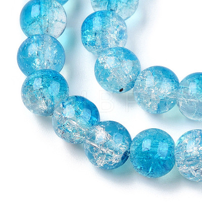 Transparent Crackle Baking Painted Glass Beads Strands DGLA-T003-01A-05-1
