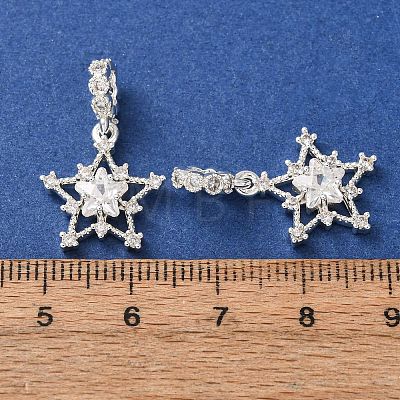 Brass Pave Clear Cubic Zirconia European Dangle Charms CU-CBAEC99-26S-1