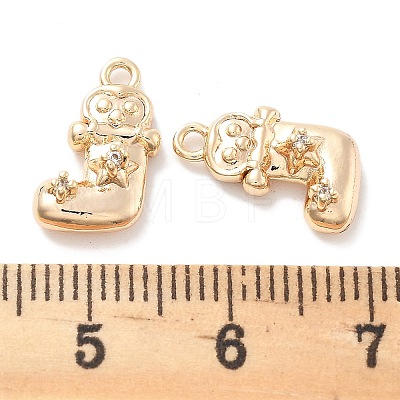 Brass Micro Pave Cubic Zirconia Charms KK-M102-01G-1