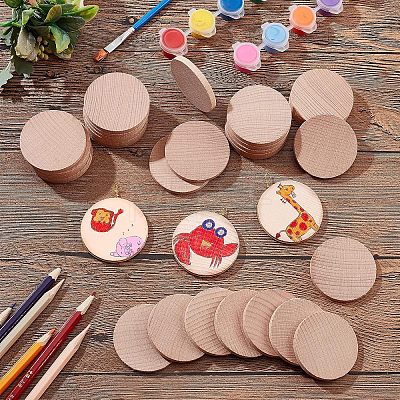 Beech Wooden Round Pieces WOOD-WH0119-05D-1