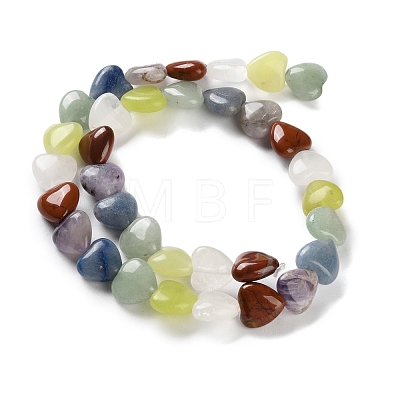 Natural Quartz Crystal & Red Jasper & Green Aventurine & Blue Aventurine & Lepidolite & Amethyst & Lemon Jade Beads Strands G-B022-39B-1