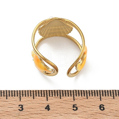 Ocean 304 Stainless Steel Cuff Open Rings RJEW-C166-01A-G-1