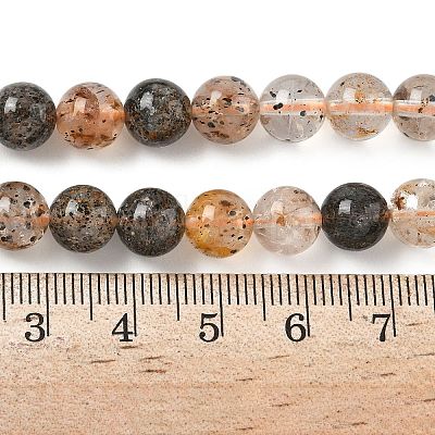 Natural Herkimer Diamond Beads Strands G-Z115-C01-8mm-1
