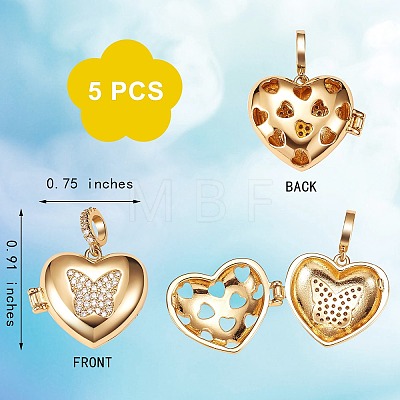 Brass Micro Pave Clear Cubic Zirconia Diffuser Locket Pendants ZIRC-SZ0003-58-1