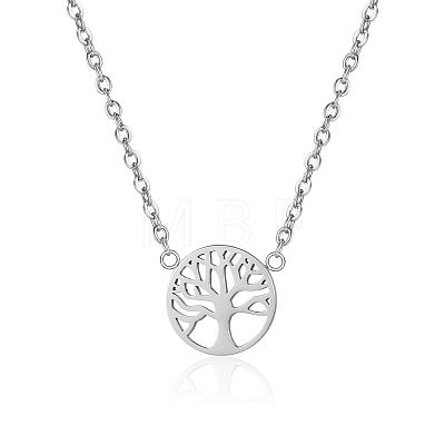 Stainless Steel Tree of Life Pendant Necklaces for Women AO2762-2-1