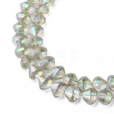 Electroplate Transparent Glass Beads Strands EGLA-N002-36-C05-1
