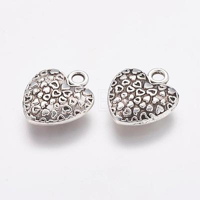 Tibetan Style Alloy Heart Charms X-TIBEP-Q043-180-RS-1