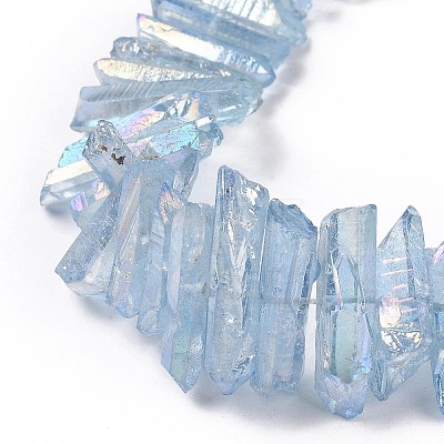 Natural Quartz Crystal Points Beads Strands G-K181-B25-1