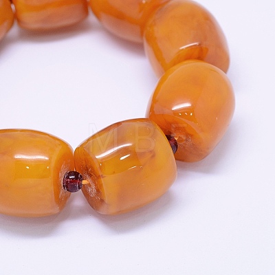 Resin Imitation Amber Beads Stretch Bracelets BJEW-E337-14-1