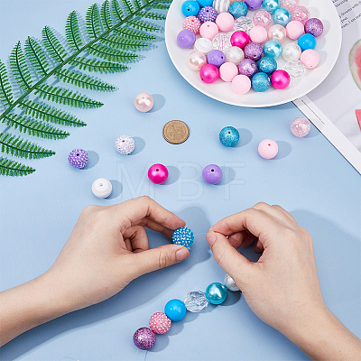 60Pcs Acrylic Beads OACR-WH0001-08C-1
