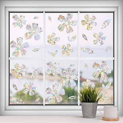 2Pcs Flower Rainbow Prism Electrostatic Window Stickers PW-WGA1882-01-1