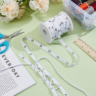 20 Yardcs Cotton Ribbon with Stainless Steel Eyelets OCOR-BC0009-65A-02-1