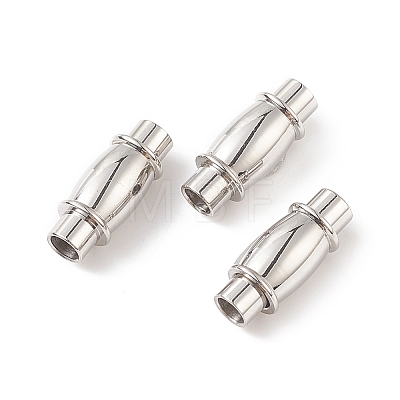 304 Stainless Steel Magnetic Clasps with Glue-in Ends STAS-K006-30C-3mm-1