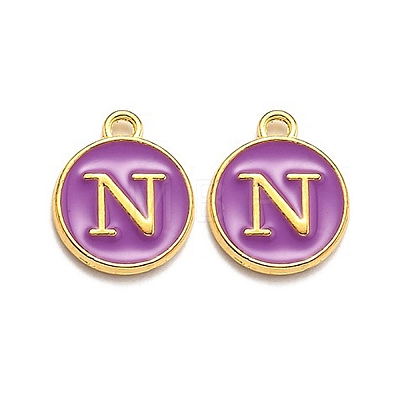 Golden Plated Alloy Enamel Charms LS-ENAM-Q437-12N-1