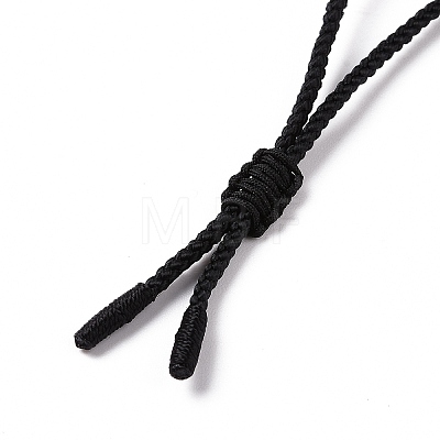 Adjustable Natural Rose Quartz Sailor's Knot Pendant Necklace with Nylon Cord for Women NJEW-L171-02E-1
