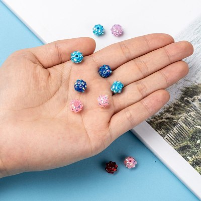 Chunky Resin Rhinestone Beads RESI-M019-10mm-M-1