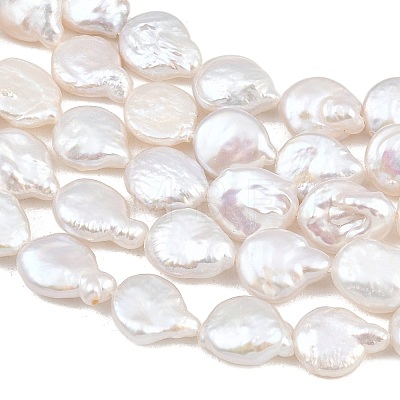 Natural Baroque Keshi Pearl Coin Beads Strands PA-CBAFEE8-15A-1