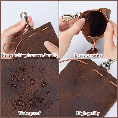 Leather Mini Pouch Keychain AJEW-WH20007-13A-1