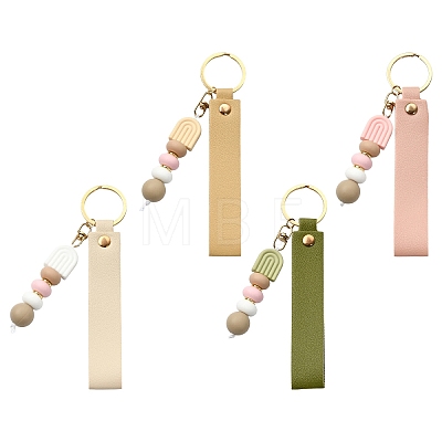 4Pcs 4 Styles Silicone Bead Pendant Decorations HJEW-YW00507-1
