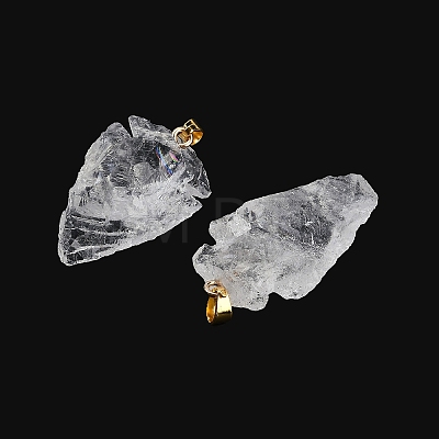 Raw Rough Natural Quartz Crystal Pendants G-G162-01G-03-1