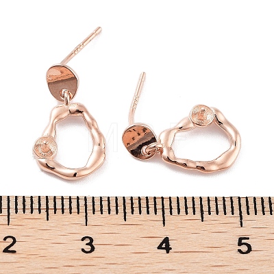 925 Sterling Silver Stud Earrings Findings EJEW-B038-08RG-1