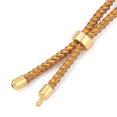 Braided Cotton Cord Slider Bracelet Making MAK-R001-01G-05-1