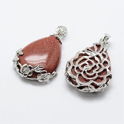 Natural & Synthetic Mixed Stone Pendants G-P275-M-1