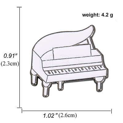 Musical Instruments White Enamel Pins PW23080521409-1